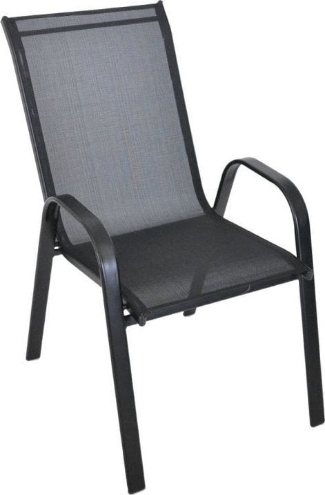 Krzesło ogrodowe SOFIE metalowe, czarna tkanina