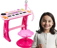 Instrumenty muzyczne dla dzieci - Keyboard Organy dla Dzieci 3+ z Karaoke MP3 Krzesełkiem taboretem - miniaturka - grafika 1