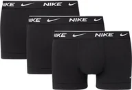 Majtki męskie - Bokserki męskie NIKE, 3-pak - kąpielówki, logo w pasie, bawełna elastyczna, czarny M - miniaturka - grafika 1
