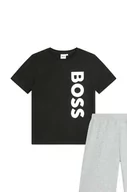 Dresy i komplety dla chłopców - BOSS komplet bawełniany dziecięcy kolor czarny - Boss - miniaturka - grafika 1