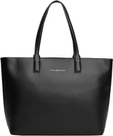 Torebki damskie - Tommy Hilfiger Damska torba z logo TH AW0AW17449 Tote, czarna (czarna), OS, czarny (czarny), One Size - miniaturka - grafika 1