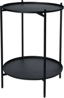 Ławy i stoliki kawowe - Stolik boczny mały stolik kawowy stolik metalowy stolik do salonu okrągły czarny metal - miniaturka - grafika 1