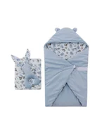 Otulacze - Adamex Otulacz dziecięcy Miu-Mio z poduszką i maskotką Niebieski miś - miniaturka - grafika 1