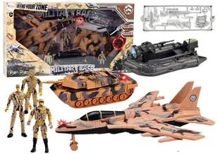 Zestaw Wojskowy Militarny Czołg Odrzutowiec Żołnierze Dźwięk Światła - Samochody i pojazdy dla dzieci - miniaturka - grafika 1