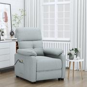Stoły i łóżka do masażu - vidaXL Podnoszony fotel masujący, jasnoszary, tkanina - miniaturka - grafika 1
