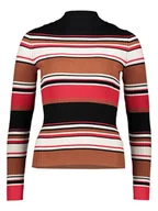 Swetry damskie - ESPRIT Sweter w kolorze czarno-czerwono-jasnobrązowym - miniaturka - grafika 1
