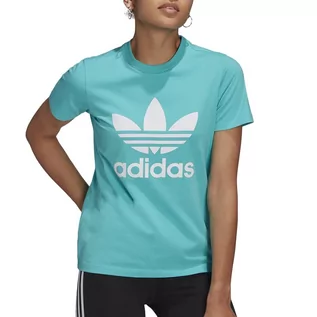 Koszulki sportowe damskie - Koszulka adidas Adicolor Classics Trefoil Tee HE6869 - niebieska - grafika 1