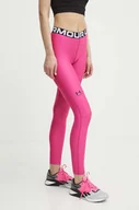 Legginsy - Under Armour legginsy treningowe HG Authentics kolor różowy z nadrukiem - miniaturka - grafika 1