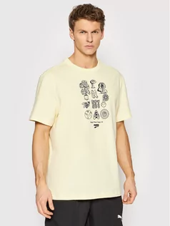 Koszulki męskie - Puma T-Shirt Downtown Graphic 533673 Żółty Regular Fit - grafika 1