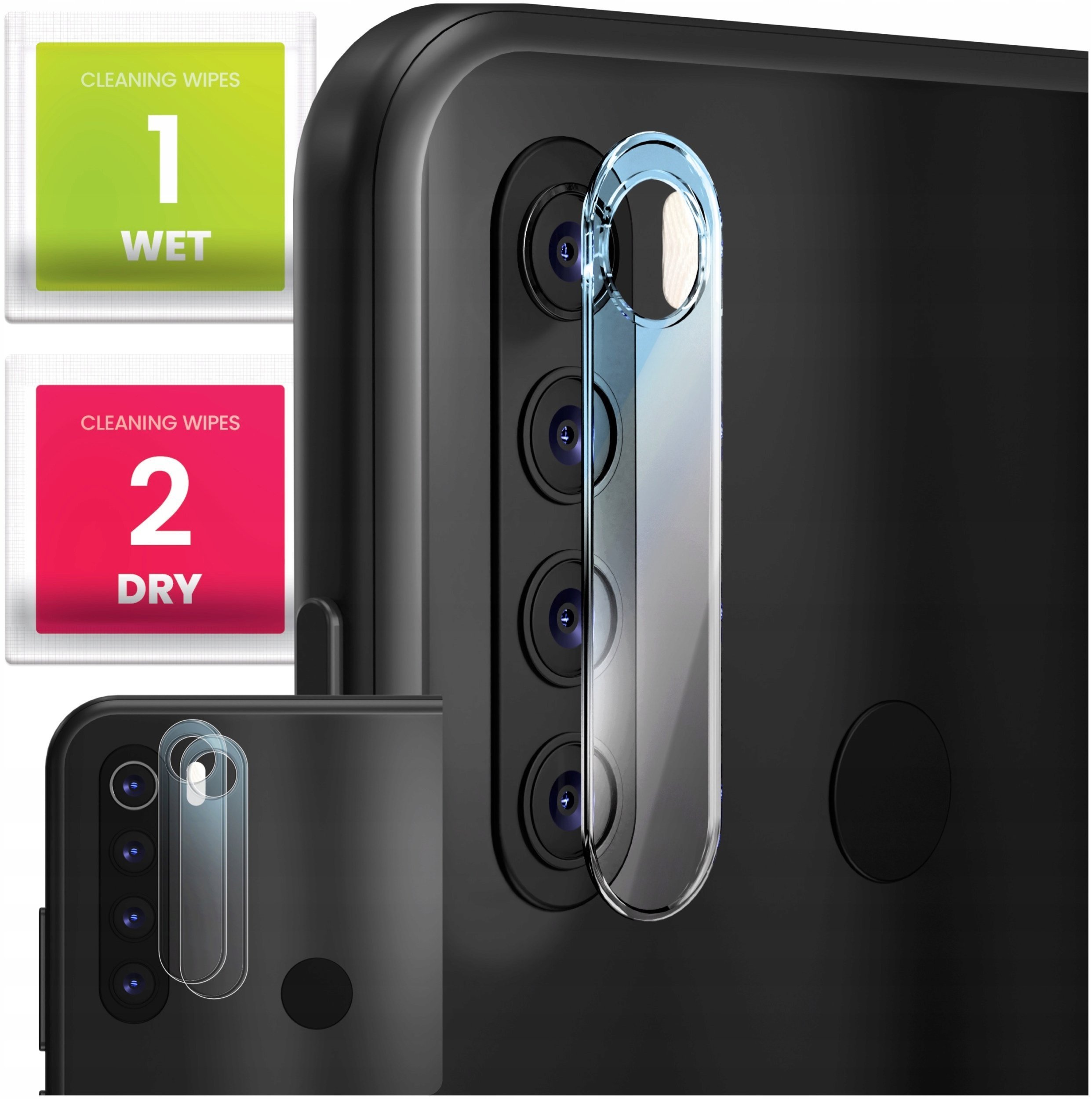 2-PAK Szkło Na Aparat Do Xiaomi Redmi Note 8T Hartowane, Na Obiektyw, 9H