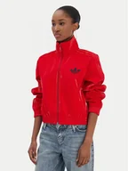 Bluzy damskie - adidas Bluza adicolor Holiday JY2616 Czerwony Regular Fit - miniaturka - grafika 1