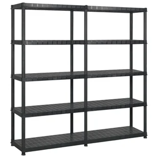 vidaXL Regał 5-poziomowy, czarny, 170x40x185 cm, plastik 3059853 - Szafy i regały magazynowe - miniaturka - grafika 1