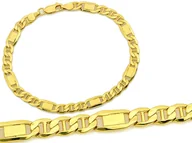 Bransolety męskie - Męska złota bransoletka 585 splot figaro szerokość 6mm długość 21cm 14k - miniaturka - grafika 1