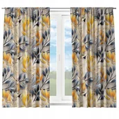 Zasłony - GOTOWE ZASŁONY KRÓTKIE NA ŻABKI TAŚMIE 140X160 ZASŁONA DO KUCHNI LIŚCIE 289 - miniaturka - grafika 1