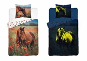 Pościel dla dzieci - Pościel bawełniana dziecięca świecąca 160x200 5550a koń fluo - miniaturka - grafika 1
