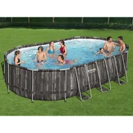 Baseny ogrodowe - vidaXL Bestway Basen Power Steel z akcesoriami, owalny, 488 x 305 x 107 cm - miniaturka - grafika 1