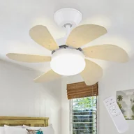 Wentylatory sufitowe - ZMH Wentylator sufitowy z oświetleniem i pilotem Silent - lampa sufitowa 6 łopatek Ø75 cm Wentylator Timing Lampa sufitowa Pojedyncze światło Zawór - miniaturka - grafika 1