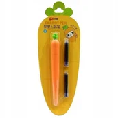 Pióra kulkowe - pióro atramentowe + 2 naboje MARCHEWKA zestaw do pisania szkoły dla dzieci - miniaturka - grafika 1