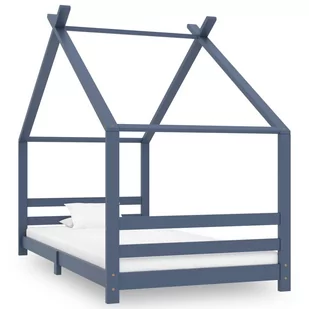 vidaXL Rama łóżka dziecięcego, szara, lite drewno sosnowe, 90x200 cm vidaXL - Łóżka dla dzieci i młodzieży - miniaturka - grafika 1