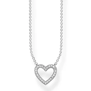 THOMAS SABO Thomas Sabo damski łańcuszek z wisiorkiem w kształcie serca, srebro próby 925, 45 cm, KE155405114-L45V KE1554-051-14-L45v - Naszyjniki - miniaturka - grafika 1