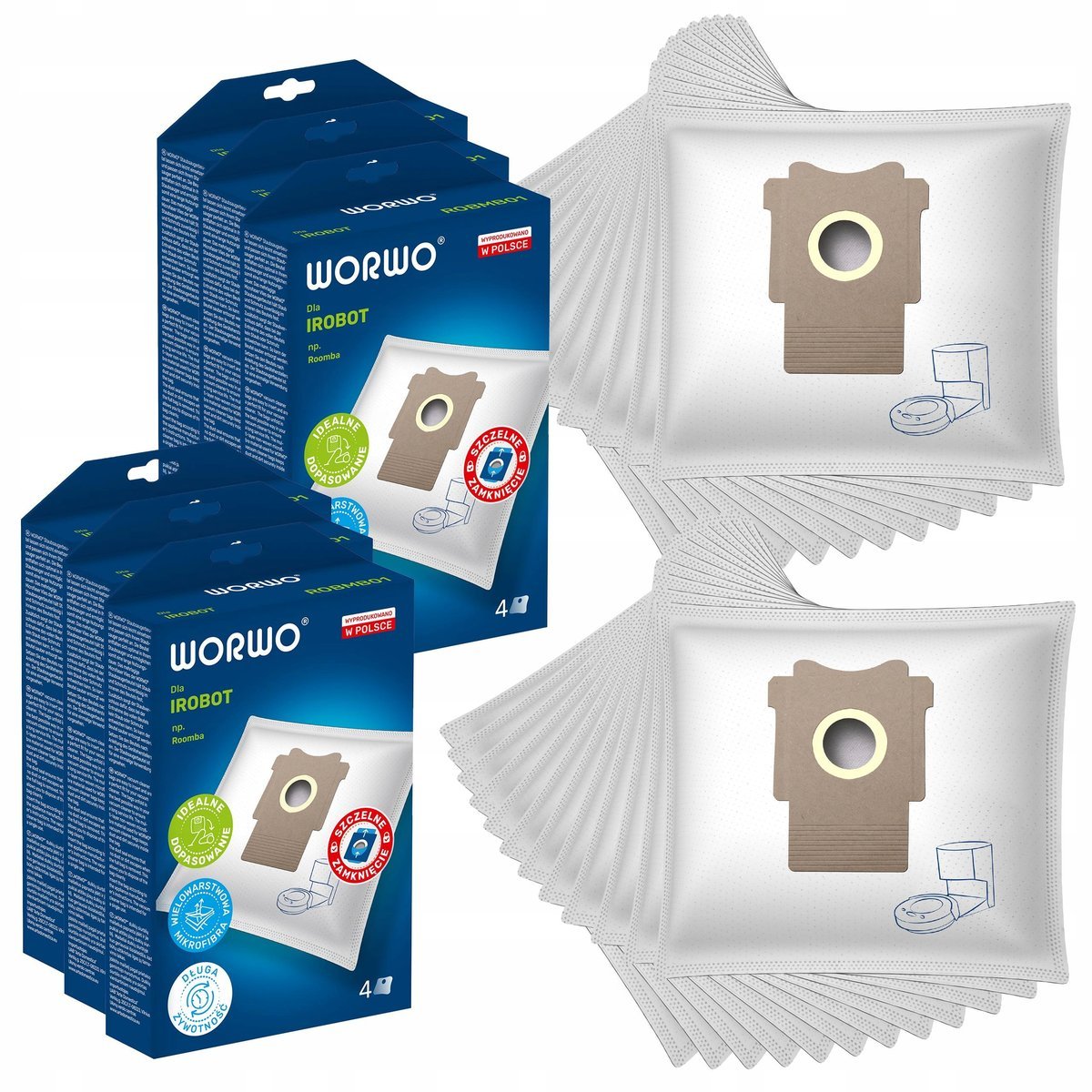 24x WORKI + filtr do iRobot Roomba i4+ i7+ j7+ s9+