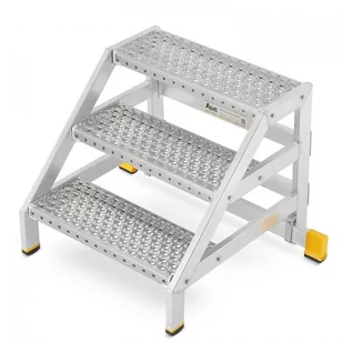 Aluminiowa drabina magazynowa schody aluminiowe ALOSS 3 stopnie - Drabiny - miniaturka - grafika 1