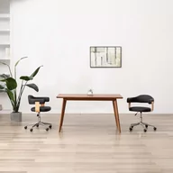 Krzesła - vidaXL Obrotowe krzesła stołowe, 2 szt., czarne, sztuczna skóra - miniaturka - grafika 1