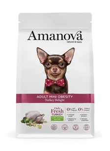 Amanova Adult Mini Obesity Turkey Delight 2kg - Sucha karma dla psów - miniaturka - grafika 1