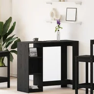 Stoły - Stół barowy z półką, czarny dąb 102,5x46x103,5 cm, drewno inżynieryjne - miniaturka - grafika 1