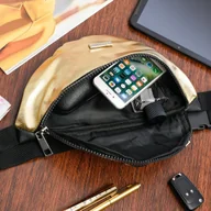 Nerki - Złota Nerka Saszetka Damska Biodrówka Beltimore Eko V27 : Kolory - Żółty, Z - miniaturka - grafika 1