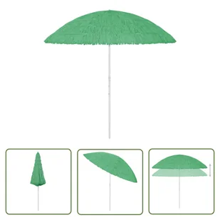 The Living Store Parasol plażowy w hawajskim stylu - zielony - 300 cm - Parasol Ogrodowy - Parasole ogrodowe - miniaturka - grafika 1