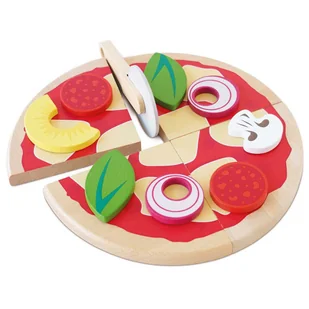 Pizza drewniana z dodatkami Le Toy Van - Zabawy w naśladowanie dorosłych - miniaturka - grafika 1