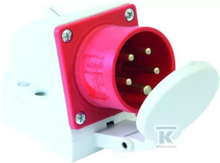 Wtyczka odbiornikowe (stała) z klapką 32A 400V 3P+Z+N IP44 - Gniazdka elektryczne - miniaturka - grafika 1