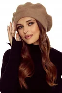 Moda i Uroda OUTLET - Beżowy Beret Damski Klasyczny Zimowy Elegancki Polska Marka Majka - miniaturka - grafika 1