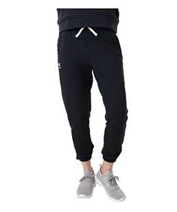 Under Armour Damskie spodnie do biegania Rival Terry Joggery, czarne (001)/białe, rozmiar XL, Czarny (001)/biały, XL - Spodnie damskie - miniaturka - grafika 1