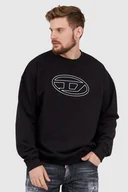 Bluzy męskie - DIESEL Czarna bluza męska z wytłaczanym logo - Diesel - miniaturka - grafika 1