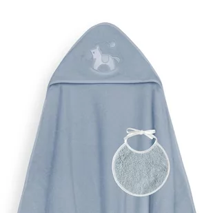 Okrycie kąpielowe 100x100 Caballito biały petrol ręcznik z kapturkiem + śliniaczek - Okrycia kąpielowe dla dzieci Okrycie kąpielowe 100x100 Caballito biały petrol ręcznik z kapturkiem + śliniaczek - Okrycia kąpielowe dla dzieci - miniaturka - grafika 1