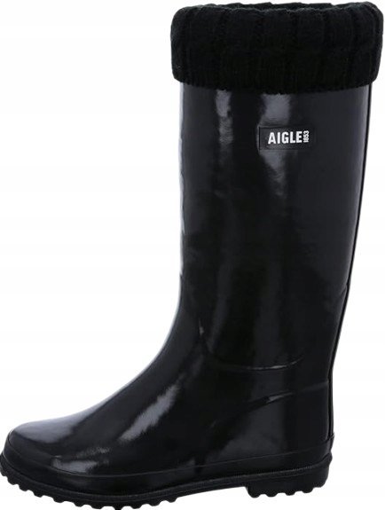 AIGLE DAMSKIE KALOSZE CZARNE WSUWANE 40 1JŁA