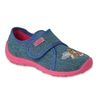 Buty dla dziewczynek - Befado obuwie dziecięce 660X021 niebieskie - miniaturka - grafika 1