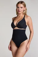 Majtki damskie - Hunkemöller Stringi bezszwowe z wysokim stanem Czarny - miniaturka - grafika 1