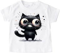 Koszulki dla dziewczynek - dziecięca koszulka ze śmiesznym kotem kotek5 - miniaturka - grafika 1