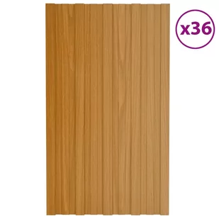 shumee Panele dachowe 36 szt. stal kolor jasnego drewna 80x45 cm - Pokrycia dachowe - miniaturka - grafika 1