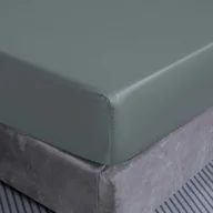 Prześcieradła - Prześcieradło Bawełniane Z Gumką 160X200+25 Szare - miniaturka - grafika 1