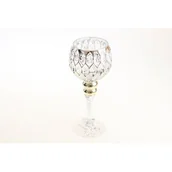 Świeczniki - Świecznik szklany 30 cm złoty - miniaturka - grafika 1