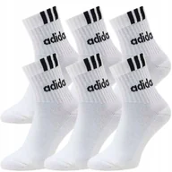 Skarpetki męskie - ADIDAS Skarpety MĘSKIE Długie Bawełna 34-36 6 PAR białe - miniaturka - grafika 1