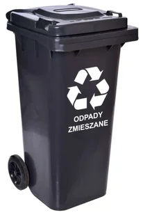 Czarny kosz na śmieci 120L R0-N98 - Pozostałe meble ogrodowe - miniaturka - grafika 1