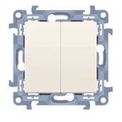 Wyłączniki światła i elektryczne - Wyłącznik podwójny SIMON 10 szybkozłączka - kremowy - miniaturka - grafika 1