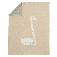 Koce i narzuty dla dzieci - FRESK Fresk Tkany kocyk z bawełny organicznej 80 x 100 cm Łabędź - miniaturka - grafika 1