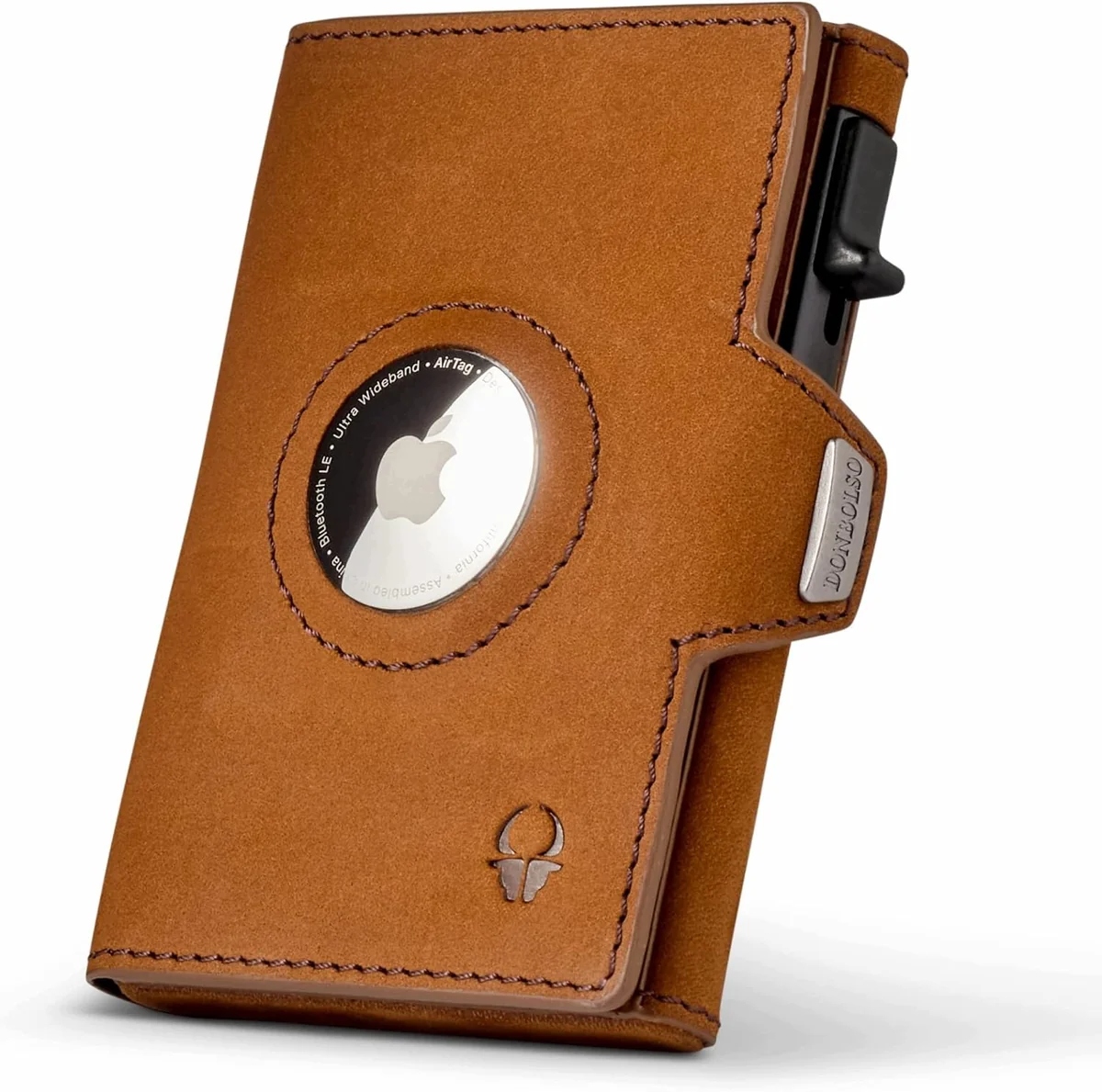 PORTFEL SKÓRZANY ETUI NA KARTY AIRTAG RFID VINTAGE BRĄZOWY