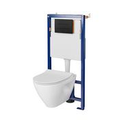 Cersanit Tech Line Opti Set B625 Zestaw Toaleta WC bez kołnierza + deska wolnoopadająca + stelaż podtynkowy WC + przycisk spłukujący WC S701-649